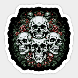 Christmas Wreath With Skulls Sticker